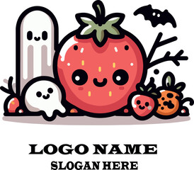 Halloween logo icon vector white background .