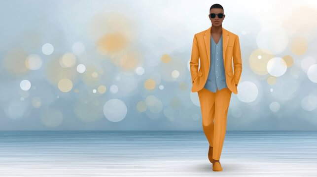 Virtual fashion showcase male avatar augmented runway stylish environment dynamic viewpoint modern concept