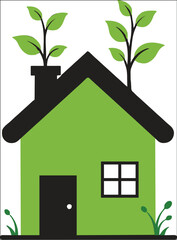 eco house with green plant