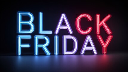 black friday neon sign glow,