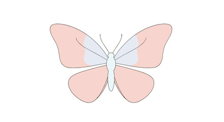 A delicate pastel butterfly with wings spread in flight.