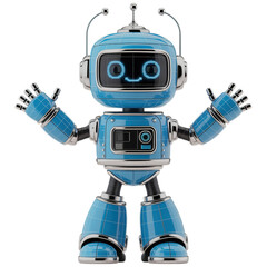 Friendly Robot on Blueprint Background - Digital Illustration png transparent 