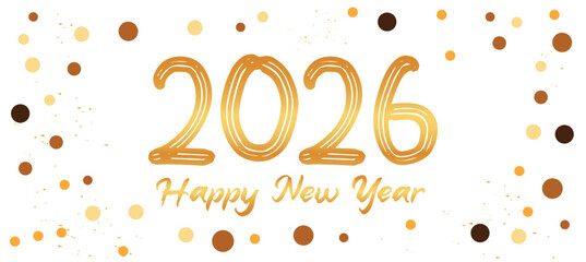 Happy New Year 2026 greeting card Gold text Celebration background - Golden Firework and sparklers on with bokeh lights