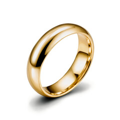 High Polish Yellow Gold Comfort Fit Bands for Marriage isolated on transparent background