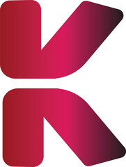 Modern 'K' Letter mark with Gradient Arrow Design