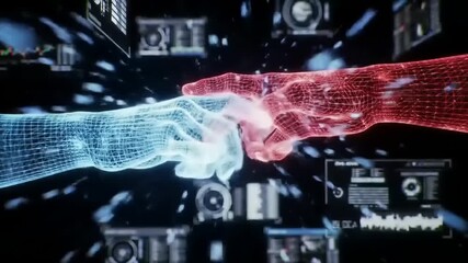 Futuristic technology background depicting a glowing digital plexus of interconnected nodes and data points, symbolizing global networks and information flow - Powered by Adobe