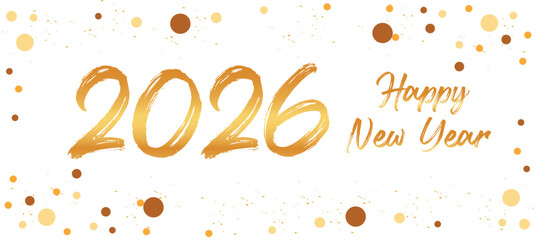 Happy New Year 2026 greeting card Gold text Celebration background - Golden Firework and sparklers on with bokeh lights