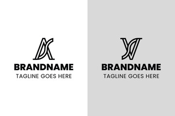 Letters AS or VS Monogram Logo, suitable for any business with AS SA VS SV initials