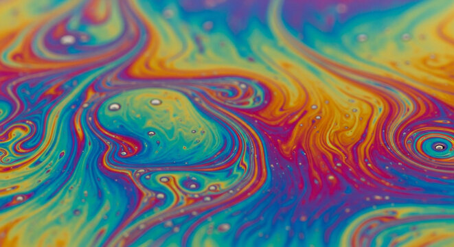 Colorful iridescent oil slick abstract background texture design for creative projects and art prints