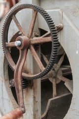 Old grain harvesting machine, traditional