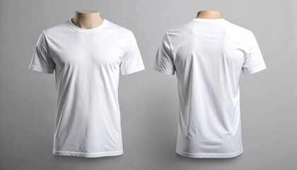 White tshirt mockup with front and back view, and on a mannequin.