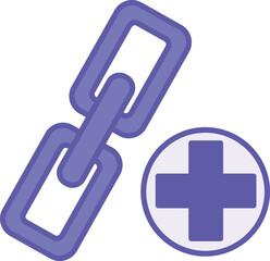 Obraz premium Colored Link Icon. Vector Illustration. An Element on a Page That, When Clicked, Leads to Another Page. Download Concept