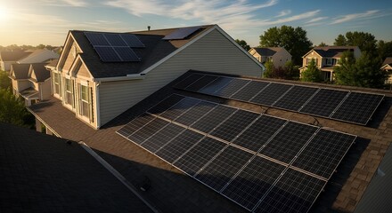 Fototapeta premium Residential Solar Roof Installation