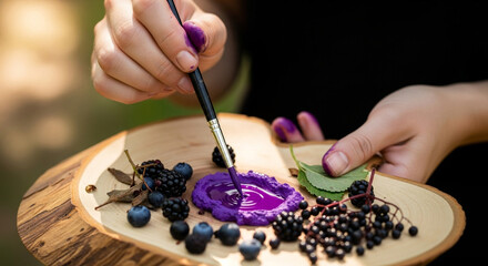 Natural purple dye making from berries tutorial diy art project for kids and adults creative craft ideas