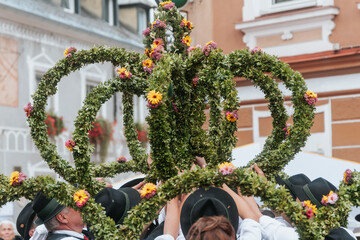 Traditional dance in upperaustria, pyhrn priel region