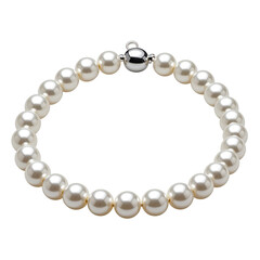 Fototapeta premium Classic Pearl Bridal Necklace with Sterling Silver Clasp, isolated on transparent background”