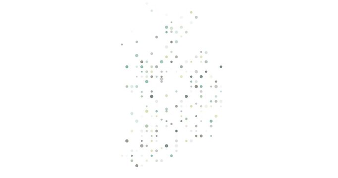 Flowing Abstract Circles Composing Ireland Map