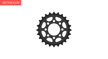 Black Metal Motorcycle Sprocket with Circular Holes.