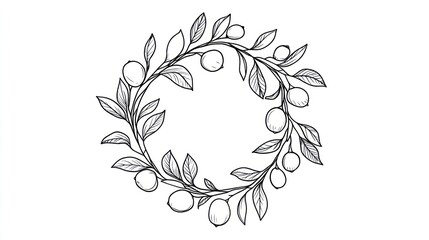 Elegant floral wreath frame for design use