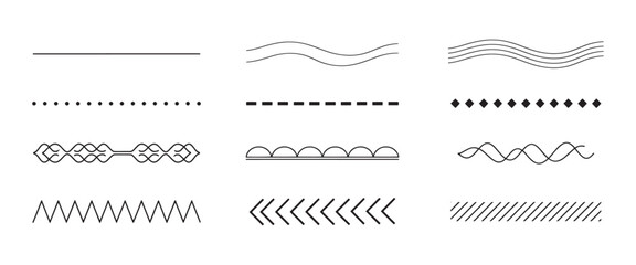 Collection of decorative black and white ornamental borders and dividers for design