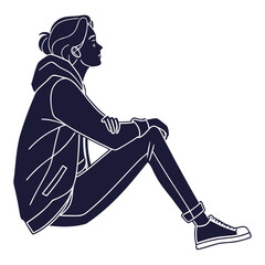 Young Person Relaxing Outdoors Looking Up