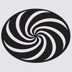 holiday candy swirl silhouette vector art illustration, black and white spiral