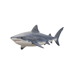 Fototapeta premium 3d icon of tiger shark swimming isolated on transparent background