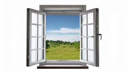Obraz premium open window white background