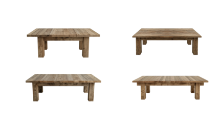Wooden table on transparent background png