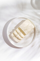 feta cheese on a white plate