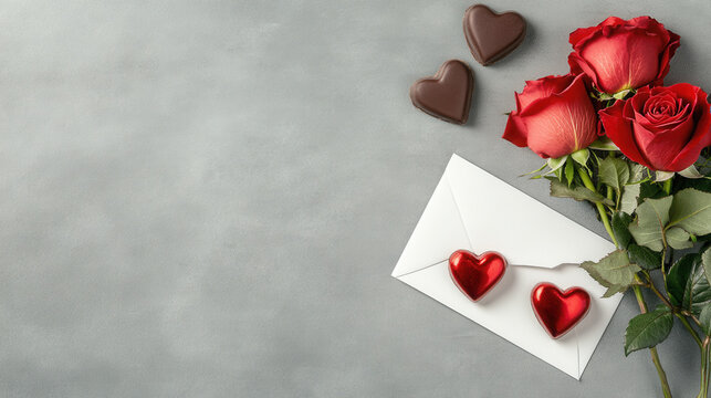 Valentine red rose chocolate heart envelope love romantic gift set create warm and affectionate mood for special occasions