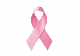 Pink ribbon awareness symbol isolated on a transparent background