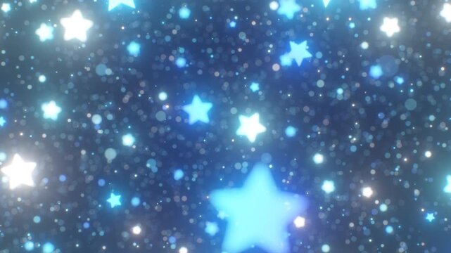 Falling Snow Stars Glisten Gently In A Shimmery Twinkling Winter Sky - 4K Seamless VJ Loop Motion Background Animation