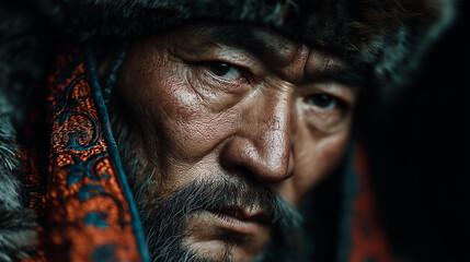 Portrait of an ancient asian nobleman. 