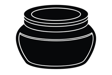 cream jar vector icon silhouette