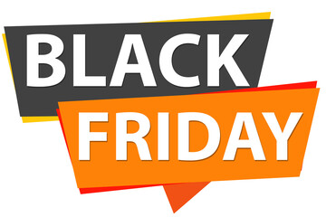 Black and Yellow Origami folded Black Friday banner with bold typography and creative red black theme, isolated transparent background