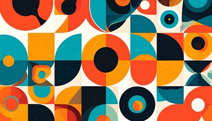 Geometric Abstraction - A Vibrant Composition of Shapes and Colors.