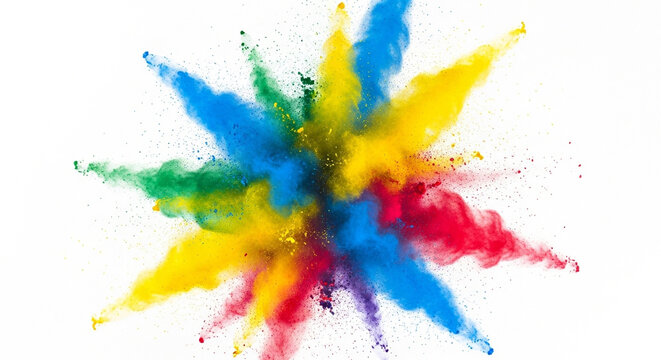 Colorful powder explosion abstract background holi festival vibrant colors artistic design bright splash effect