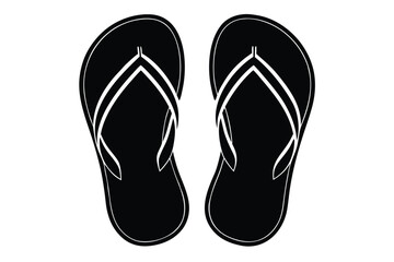 flip flops vector icon silhouette