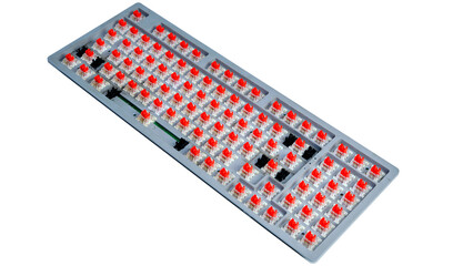 Mechanical Keyboard With Red Switches: Full PCB Layout and Plate Assembly for Tech and DIY Projects
