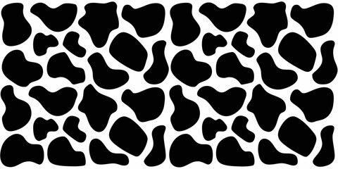 Black and white abstract organic shapes pattern seamless background design