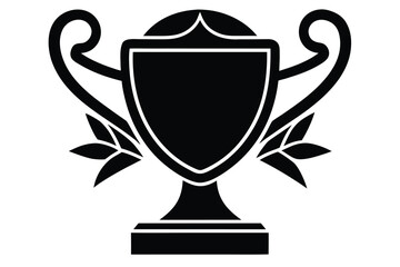 silver trophy vector icon silhouette