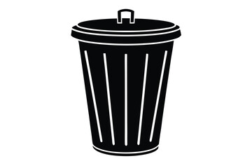 trash bin vector con silhouette