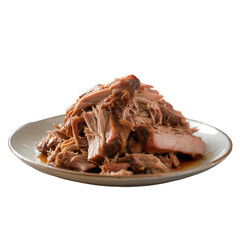 Pile of Shredded Pulled Pork on a Plate shredded pork