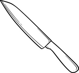 Chef's Kitchen Knife Illustration
