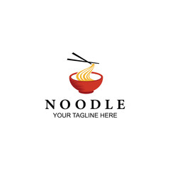 Minimalist Noodle Bowl Logo Design With Creative Illustration
