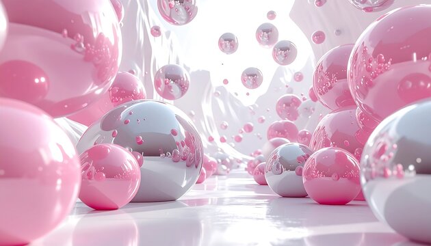 Abstract spheres in soft light