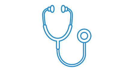 Blue stethoscope isolated on white background for medical examination