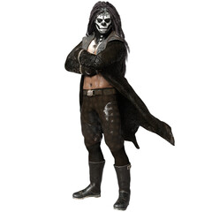 3D rendered male fantasy character as a voodoo wizard isolated on transparent background. 