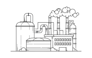 Hydrogen energy generation plant black-and-white